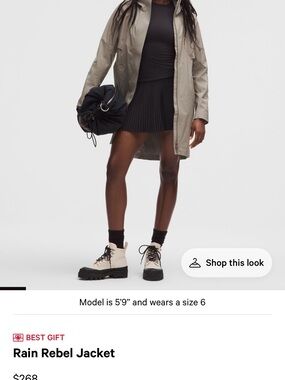 Worn 5x! Lululemon Rain Rebel Jacket in ash grey size 10